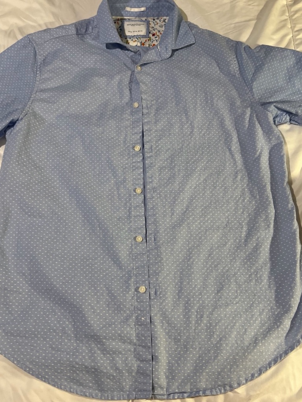 Denim & Flower Light Blue Microdot Button-Down Shirt
